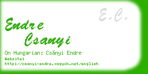 endre csanyi business card