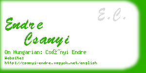 endre csanyi business card